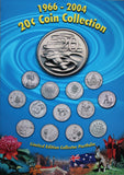 Australian 20c Commemorative Coin Collection in Folder 1966-2004
