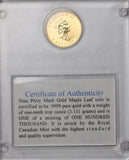 1998 Canada Eagle (2nd Edition) Privy Mark 1/10oz Gold Maple Leaf Coin
