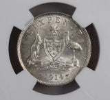 1914 Australia Silver Sixpence NGC MS62