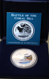 2002 Battle of the Coral Sea 10oz Silver Coloured Proof Coin