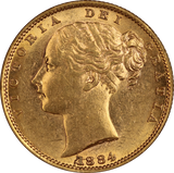 1884 Sydney Mint Shield Gold Sovereign UNC
