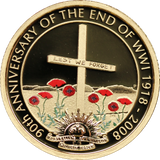 2008 90th Anniversary Of The End Of WWII 1/4oz Gold Proof Coin