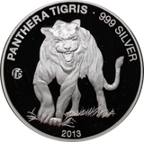 2013 Laos 1000 Kip Panthera Tigris 20g Silver Coin