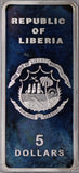 2010 Liberia $5 Lunar Year of the Tiger Prowling Tiger 20g Silver Bar