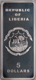 2010 Liberia $5 Lunar Year of the Tiger 20g Silver Bar