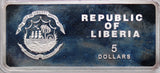 2010 Liberia $5 Lunar Year of the Tiger - Tiger and Cubs 20g Silver Bar