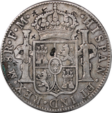 Mexico 1793 Charles IV Silver 8 Reales w/ Chopmarks gFine