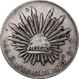 Mexico 1886 Silver 8 Reales Fine w/ Chopmarks