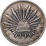 Mexico 1882 Silver 8 Reales Fine w/ Chopmarks