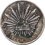 Mexico 1877 Silver 8 Reales Fine w/ Chopmarks