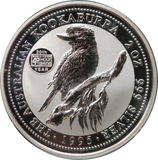 1995 Australian Kookaburra 2oz Silver Coin - 40 Hour Famine Privymark