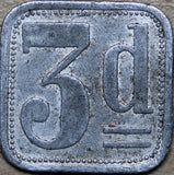 1914 Threepence Token WWI Holsworthy Internment Camp Liverpool VF