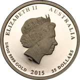 Australian Lunar Series II 2015 Year of the Goat 1/4oz Coloured Gold Proof Coin