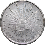 1900 Mexico Silver One Peso EF (Cleaned)