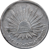 Mexico 1842-Zs Silver 8 Reales Fine