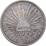 Mexico 1856 Silver 8 Reales VF w/ Chopmarks