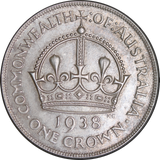 1938 Australia Silver Crown aUNC