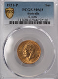 1931 Perth Mint Gold Sovereign PCGS MS62