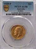 1920 Perth Mint Gold Sovereign PCGS AU58