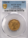 1884 Melbourne Mint Gold Sovereign PCGS AU53