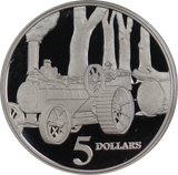 1997 Steam Tractor $5 Silver Proof Coin