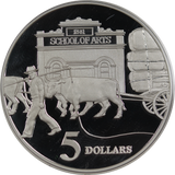 1997 Ox Drawn Wagon $5 Silver Proof Coin