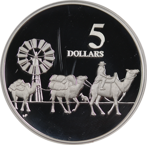 1997 Camel Pack Train $5 Silver Proof Coin