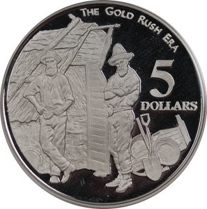 1995 The Gold Rush Era $5 Silver Proof Coin