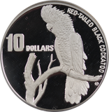 1997 South-eastern Red-tailed Black Cockatoo $10 Silver Piedfort Proof Coin