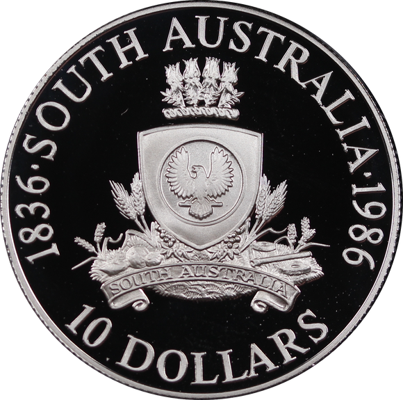 1986 State Series SA Silver $10 Proof Coin