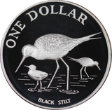 New Zealand 1985 Black Stilt $1 Silver Proof Coin