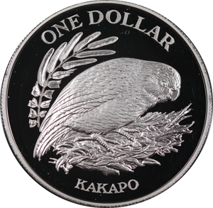 New Zealand 1986 Kakapo $1 Silver Proof Coin