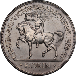 1934/35 Centenary Florin UNC