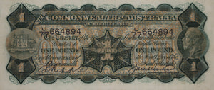 1927 One Pound Riddle/Heathershaw Banknote gVF
