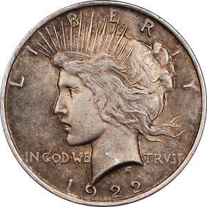 USA 1922 Silver Peace Dollar VF