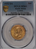 1932 South Africa Gold Sovereign MS61