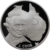 1993 Silver $5 Explorers - James Cook Coin