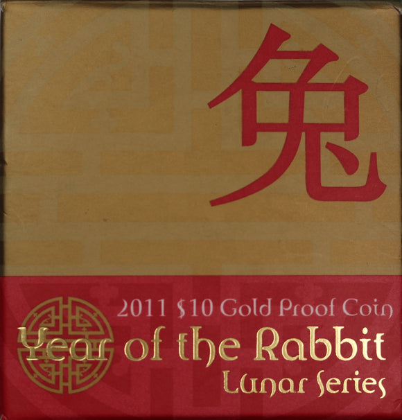 2011 1/10oz Year of the Rabbit Gold Proof Coin