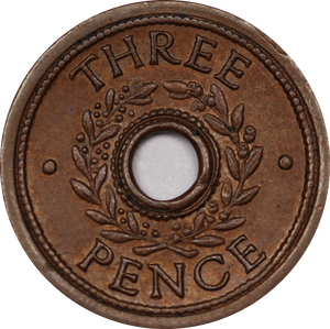 1943 Threepence Internment Token Extremely Fine