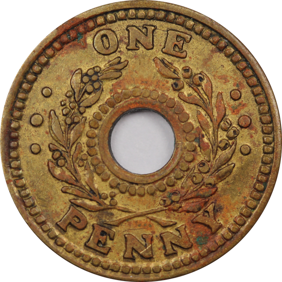 1943 One Penny Internment Token Very Fine