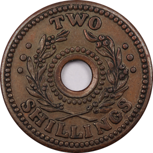 1943 Two Shilling Internment Token Extremely Fine