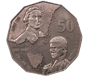 1988 Bass and Flinders 50c Coin