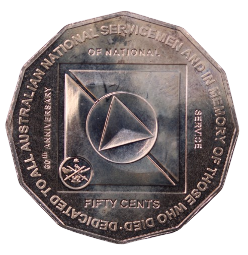 2011 60th Anniversary of National Service 50c Coin (Toned)