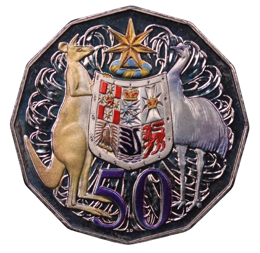 2012 Coloured Coat of Arms 50c Coin