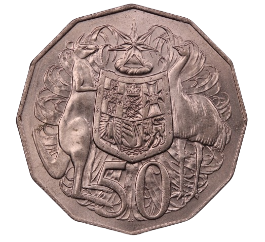 1976 Coat of Arms 50c Coin