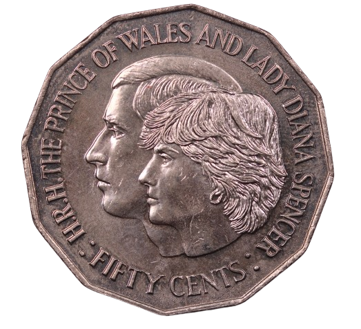 1981 Charles and Diana 50c Coin