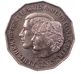 1981 Charles and Diana 50c Coin