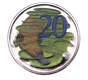 2013 Hyper Metallic Coloured 20c Coin