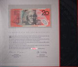 1999 Maritime Heritage $20 Note and Stamp Presentation Folder