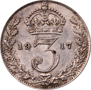 GB 1917 3 Pence VF